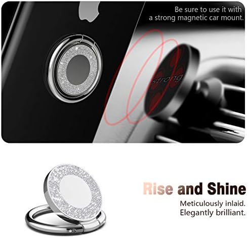 Държач за пръстени за мобилен телефон, поставка за пръстени на пръстите си, съвместими с вашия смартфон / калъф за мобилен телефон - сребърен
