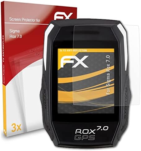 Защитно фолио atFoliX, съвместима със защитно фолио Sigma Rox 7.0, Антибликовая и амортизирующая защитно фолио FX (3X)