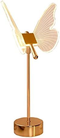 EGEN Модерна Настолна Лампа Golden Butterfly, Светодиодна Настолна Лампа с регулируема яркост, Бутон Превключвател с 3