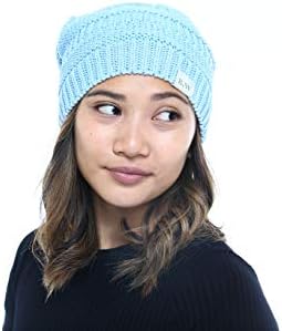 Красива топла дамска зимна шапка | Дамски Шапка с припокриване Beanie за сатенена подплата за жени