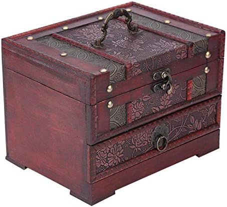 ZZYINH AN207 1 бр. Реколта Козметична Кутия Класически Дървени Бижута за Подарък Кутия За Съхранение за Носене на Притежателя