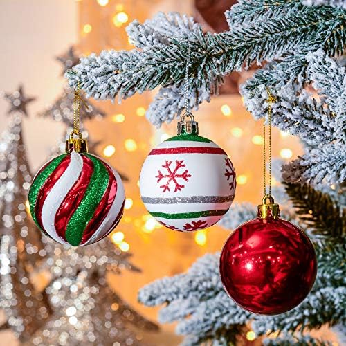 Severin Madelyn Червено-Зелен, бял Комплект коледна украса (2 броя) |30-каратные Украса с топки + 24-инчов Прекрасен Коледен венец