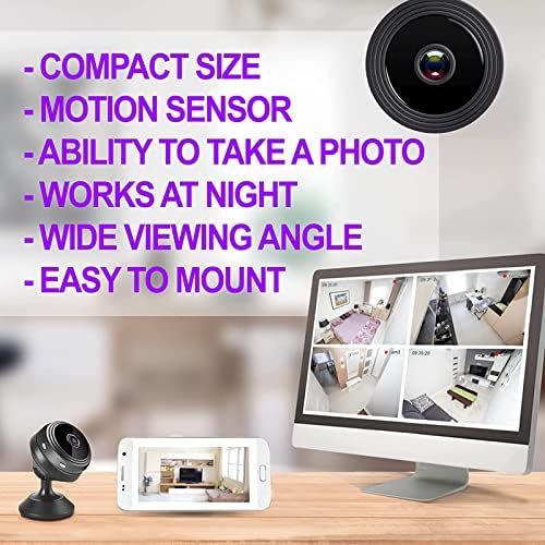 Dpofirs 1080P HD WiFi Камера за сигурност, Камера за наблюдение на помещението Безжична Мини Камера с нощно Сензор за движение, Камера