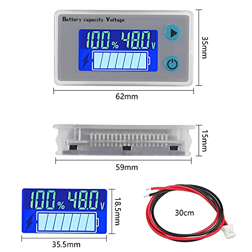 ALMOCN 2 ОПАКОВКИ 10-100 В Монитора, батерии, LCD дисплей 12 24 36 48 В Цифров Волтметър Капацитет на Батерията Тестер Процентен