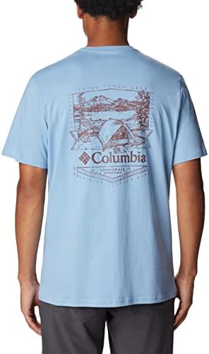 Мъжка тениска с къс ръкав Columbia Rockaway River Back с графичен модел на гърба