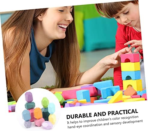 Toyvian 1 Комплект Цветни Каменни Блокове За Изграждане Играчка За Мозъка Тухли Играчка Детски Образователни Играчки Когнитивни