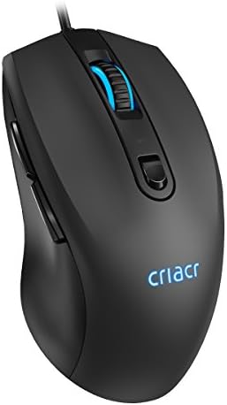 [Обновена] Жичен оптична мишка Criacr, Ергономични оптична мишка, USB Кабел, 3 Регулируеми DPI 800/1200/2000/3200, Компютърна мишка, подключаемая и воспроизводимая, 7-цветен дишаща