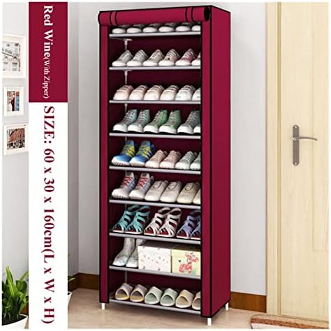 JTWMY Многопластова стойка за обувки, Подвижни Прахоустойчив шкаф за обувки от нетъкан текстил, спестяващ място, подходящ за врати на Тераси, Коридор 22.8.19 (Цвят: C)