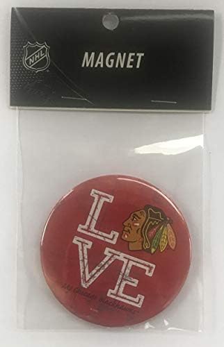 Лиценз Магнит с логото на Чикаго Блекхоукс 3 LOVE Round с логото на НХЛ - Нов в опаковка