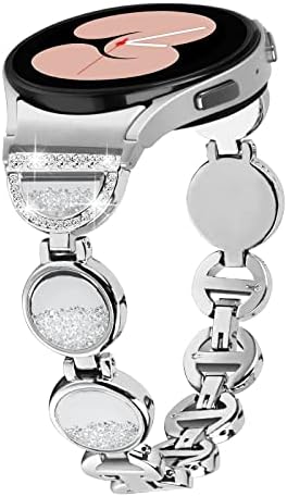 Каишка за китката, предназначена за Samsung Galaxy 5 Watch/Watch 4 Smartwatch, Лъскави Гривни за жени, Елегантен Метален Гривна От Неръждаема Стомана, Бижута С Кристали, Дизайн на Гри?