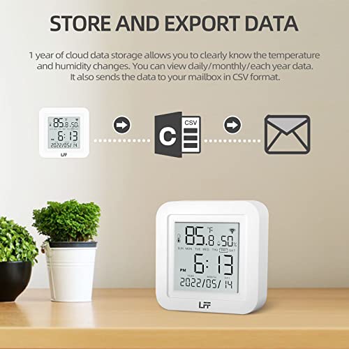 Термометър за стая, Безжичен Влагомер LFF, Цифров Термометър за дома, Термометър за стая и сензор за влажност на въздуха, Безплатен Износ за съхранение на данни, Едно?