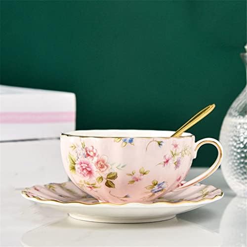 WIONC Градински Цветя Чай, Керамични чашата за кафе, набор, английски костен порцелан, Пномпеньская чаша (Цвят: D, размер: както е показано на фигурата)