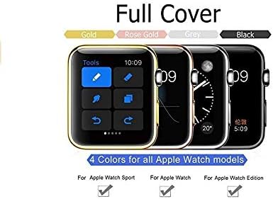 Серия Apple Watch, Благородна твърдост на повърхността, Пълно покритие метална Рамка, Закалена Защитно фолио за екрана (3,38 мм)