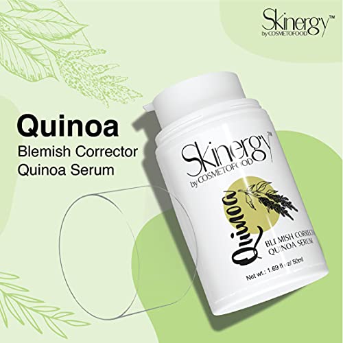 Козметична серум за лице Skinergy Quinoa от петна с бадемово масло и екстракт от Бяла лилия - За перфектно хидратирана и пречистена от петна по кожата -1,69 течни унции, 50 мл