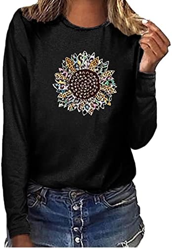 Женска Тениска с Графичен Дизайн, Лятна Есен Облекло, Модни Памучен Блуза с Кръгло Деколте и Дълги Ръкави за Момичета 62 62