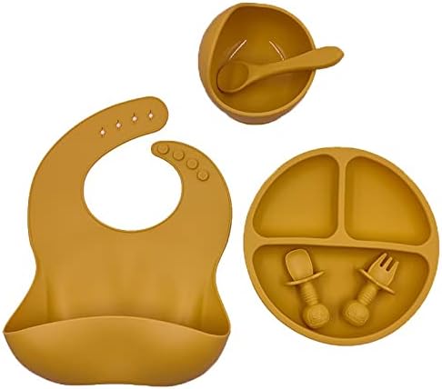 Комплект силиконови детски чинии за хранене, 6 опаковки, Аксесоари за Хранене на Бебета, Посуда Силикон Комплект За Хранене С