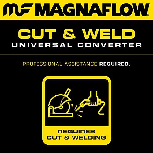 Универсален каталитичен конвертор MagnaFlow стандарт Federal/СИП 91076 - Диаметър на входния /изходния отвори от неръждаема стомана 2,5 инча, с обща дължина 11,5 инча, без сензор