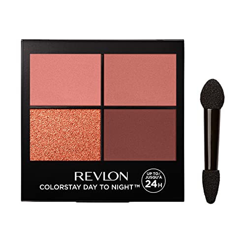 Revlon ColorStay Day to Night Eyeshadow Quad, Палитра сенки за продължително действие с преходни цветове и мазна и мекота на допир, устойчиви на образуване на гънки и петна, 560 стилни, 0,1
