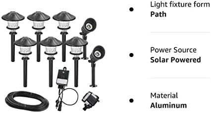 Низковольтный черен външен led лампа за ландшафтна пътеки Hampton Bay и луксозен комплект микро-точкови тела (8 бр)