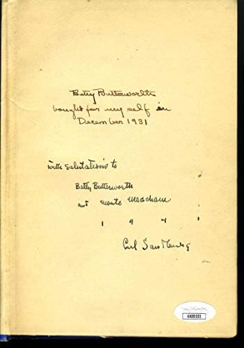 Карл Сэндберг, главен изпълнителен директор на JSA, Собственоръчно подписано книга Добро утро, Америка на 1931 година с автограф