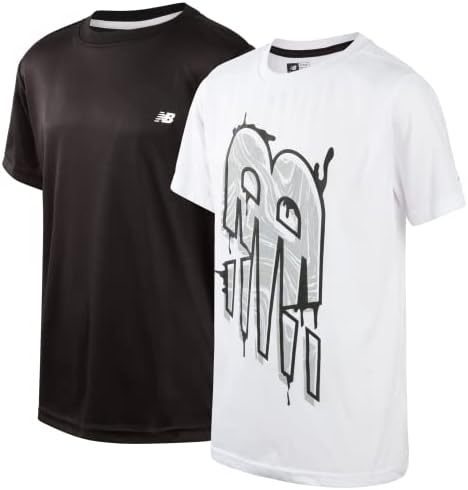 Тениска за момчета New Balance - 2 опаковки, тениска Active Performance с къс ръкав (за малки момчета / за Големи момчета),