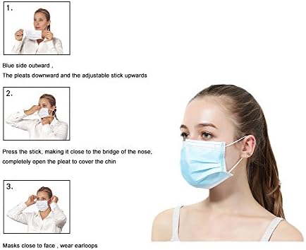 Почистване за Еднократна маска за лице с заушниками 3 Слоя Дишащи и удобни Кутия от 50