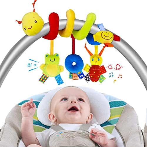 FPVERA столче за Кола Играчки за Бебета 0-6 Месеца Спирала Играчки за Колички Играчки За бебета, Плюшен Подвесная Детска Дрънкалка