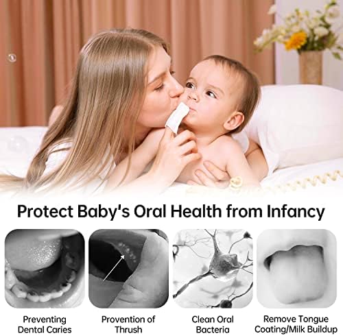 Сухи Кърпички Tongueclear за малки деца и Бебета, Салфетки за зъбите и Венците 0-36 месеца, по-Добро Средство за почистване на езика за бебета и новородени, 60 броя