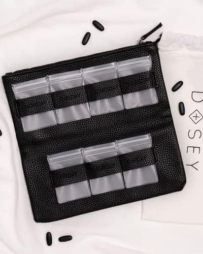 Чантата за хапчета Dosey на 7 дни - Органайзер за таблетки от веганской кожа за всеки ден - Луксозна чанта за пътуване С