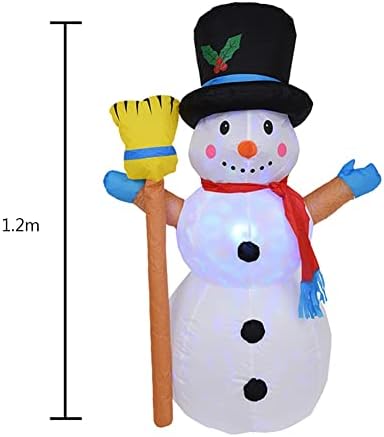EESLL Надуваеми Коледна украса Открит Надуваем Снежен човек Въртящи се Светлини Надуваема модел Снежен човек на Вечер балон Градина Тревата на Двора Коледна украса (