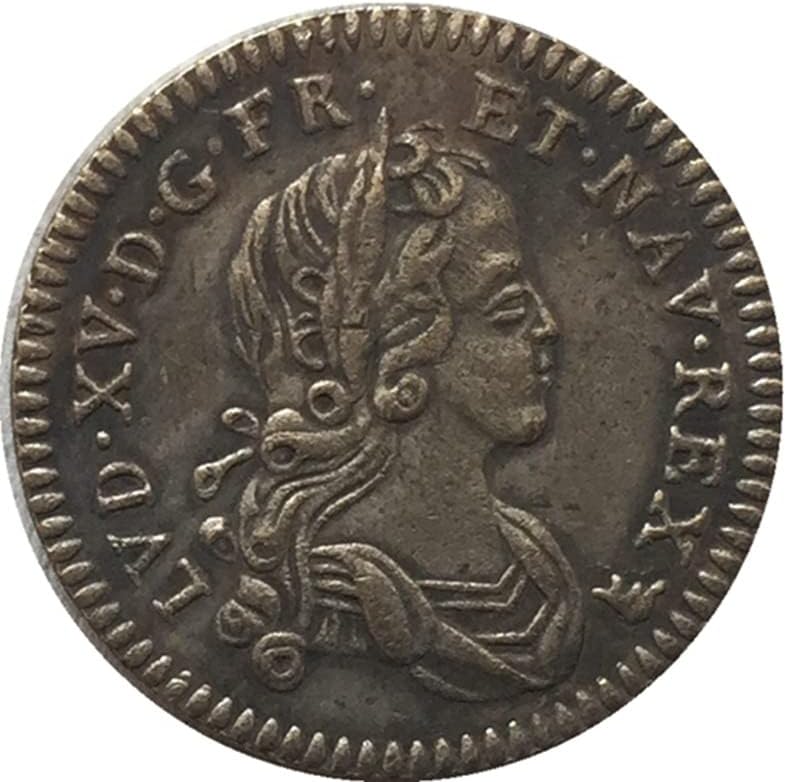 1719 Френски Монети От Чиста Мед С Посеребренным Покритие Антични Сребърни Доларови Монети Колекция от ръчно изработени изделия може