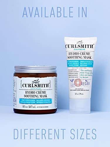 CURLSMITH - Hydro Crème Soothing Mask - Вегетариански Успокояващ балсам за всеки тип коса, стимулира растежа (8 унция)