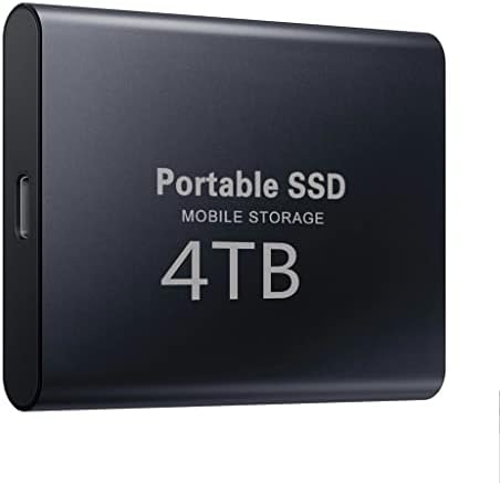 WYFDP Type-c USB 3,1 SSD Преносима флаш памет 4 TB SSD Твърд диск за Лаптоп SSD Външен SSD Твърд диск за десктоп, лаптоп (Цвят: черен,