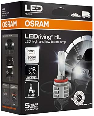 OSRAM 67211CW LEDriving® HL Gen2, ≜H11, Led крушки на далечни разстояния /къси светлини, само за оф-роуд, не ТЕЗИ, Сгъваема картонена кутия (2 броя), бял