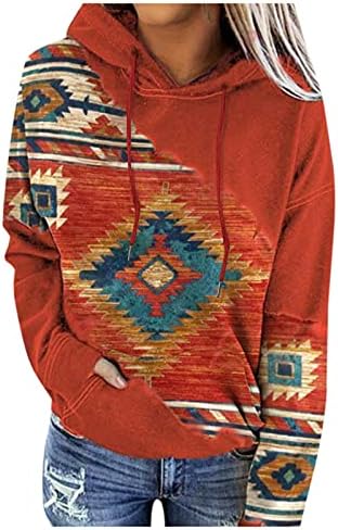 MtsDJSKF Реколтата, Блузи с Качулка за Жени, Всекидневни Пуловер с Дълъг Ръкав, Цветен Пуловер с Качулка, Графична Hoody