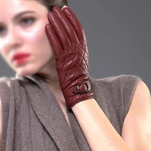 кожени ръкавици, n/a, Зимни Дамски Улични Топли ръкавици за шофиране, Дамски ръкавици (Цвят: D, Размер: код M)