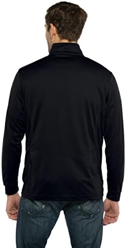 Vantage Apparel Мъжки Стандартен Пуловер Collegiate Micro Mesh Performance Черен цвят с цип 1/4 инча