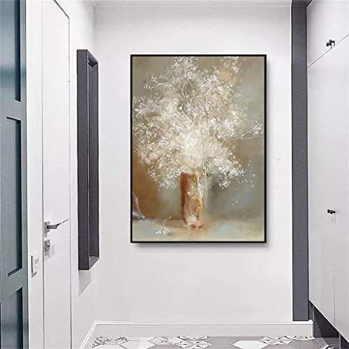 LIRUXUN Абстрактно Изкуство Дърво Живопис с маслени Бои на Платно с Ръчно изработени Хол Начало Декор Стенно Изкуство (Цвят: D, Размер: 90x120 см, Без рамка)