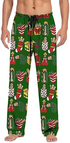 Коледни Пижамные Панталони С висока Талия, Пижами с Изображение на Елен, Пижами, Удобни Всекидневни Спортни Панталони за почивка