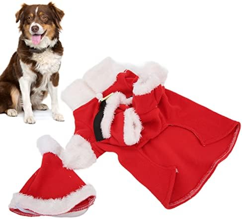 Костюм на куче Зимни Блузи, с Шапки на Дядо Коледа Мек Удобен Коледен Костюм за Домашни Котки и Кучета (L)