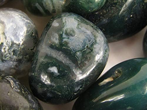 5 Парчета камъни от зелен Мохового агата (около 0,75-1 инча) - Лечебни Камъни, Метафизически Изцеление, Камъни Чакра за Вики, Рейки, Лечение, Метафизични, Чакра, Положите