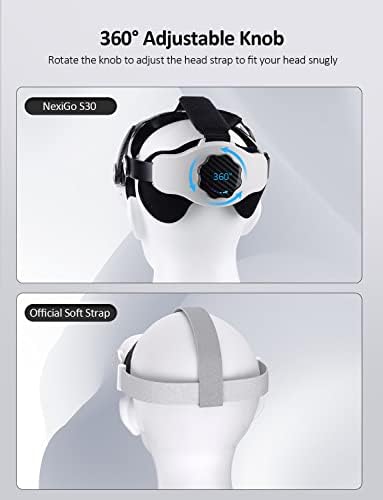 Централен колан NexiGo за Oculus Quest 2, смяна на елита на каишка за ръка, Регулируема глава на каишка, по-Добра поддръжка и баланс, по-малко налягане върху главата за по-удоб