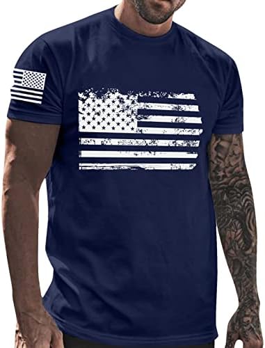 Bmisegm Летни Ризи Голям размер за мъже с Флага на Деня на Независимостта, Ежедневни Меки и Удобни Ризи с Дълги Ръкави за