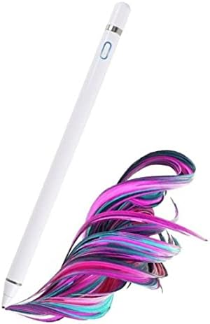 Активни stylus писалка за сензорни екрани, Стилус, който е Съвместим с Apple iPad, Акумулаторна батерия Капацитивен 1,5 мм Fine Point за iPhone, iPad и други таблети (бял)