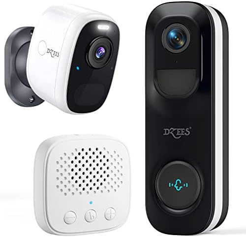 Външна Безжична Wi-Fi Камера за сигурност Dzees, 2,5 K Акумулаторна Камера с захранването от батерията за Домашна система за видеонаблюдение,