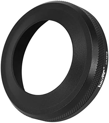 Haoge LH-X51B 2в1 Цельнометаллическая Ультратонкая сенник за обектив обектив с Преходен пръстен, Комплект Аксесоари за фотоапарати Fuji Fujifilm FinePix X100V, Черен