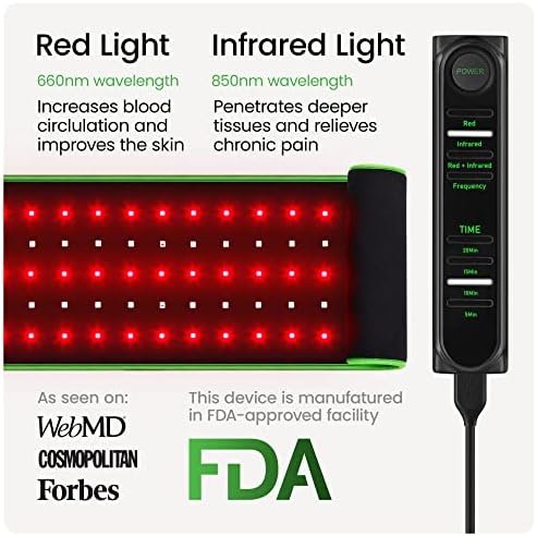 2023 Колан за терапия с Червена светлина с вградена батерия | Преносимо Устройство, използвано за терапия с Инфрачервени светлина за облекчаване на болки | Терапия бл