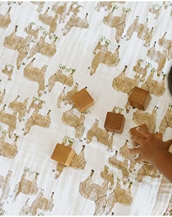 Малкият Еднорог Лама, Памучно Муслиновое одеяло от Лама, Като утешител | Памук | Супер Мек | За бебета и малки деца | за 30 x 40 | Машинно пране