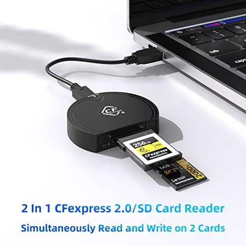CFexpress Type B, USB 3.2 Gen 2 Cfexpress Type B и четец на SD UHS-II, четец на карти SD 4.0 със скорост 10 Gbit/s, адаптер за карти CF Express с преносим баркод CFexpress Thunderbolt 3 за Android / Windows / Mac OS / Linux