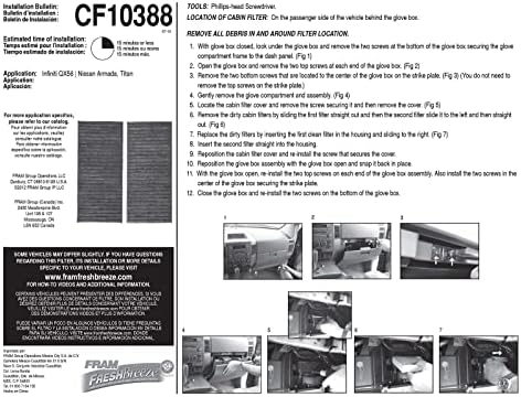 Подмяна на салонного на въздушния филтър FRAM Fresh Breeze за интериора на колата с дръжка и чук, за да сода за хляб, Лесна инсталация, CF10388